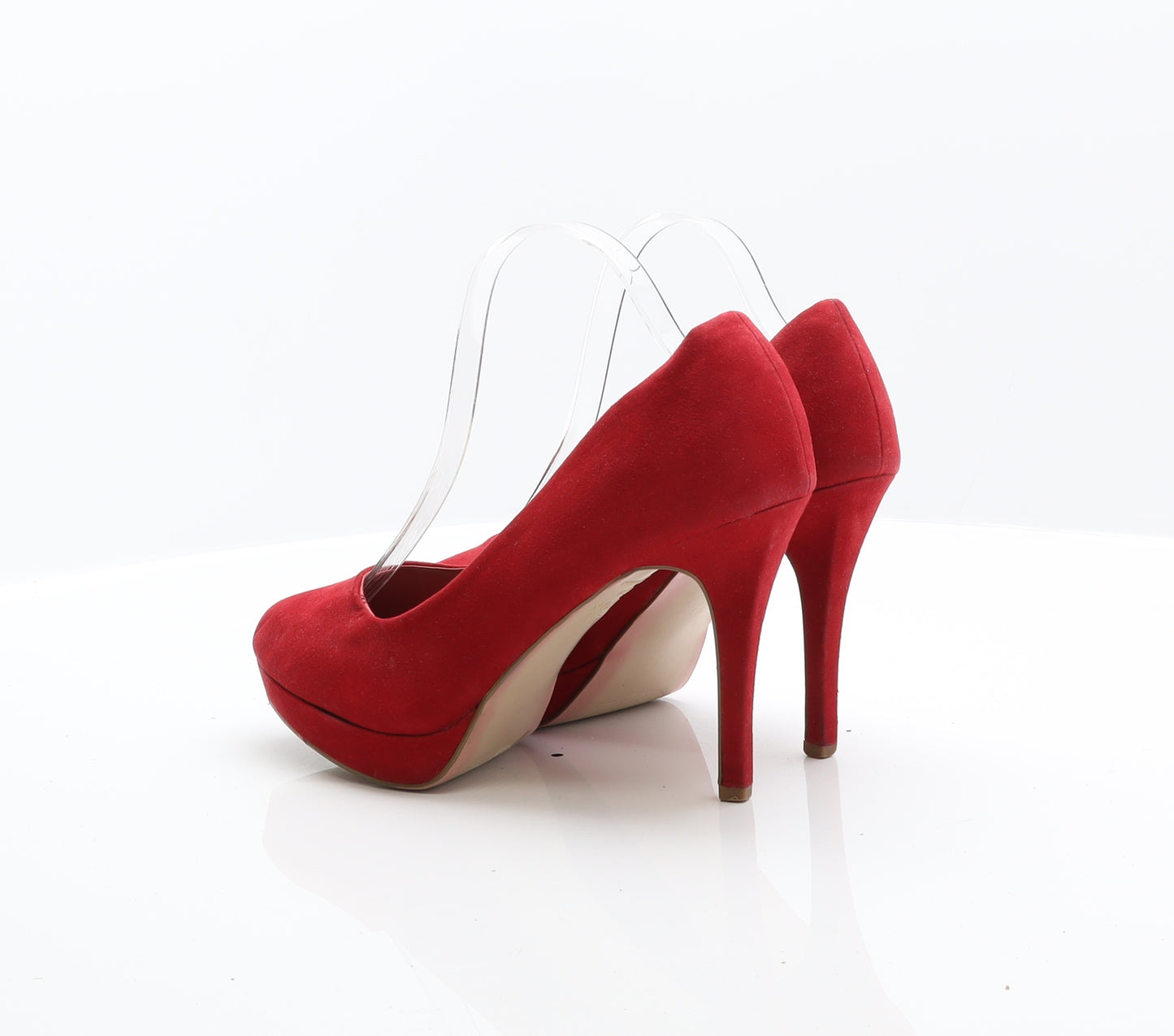 New Look Womens Red Suede Court Heel UK 8 42