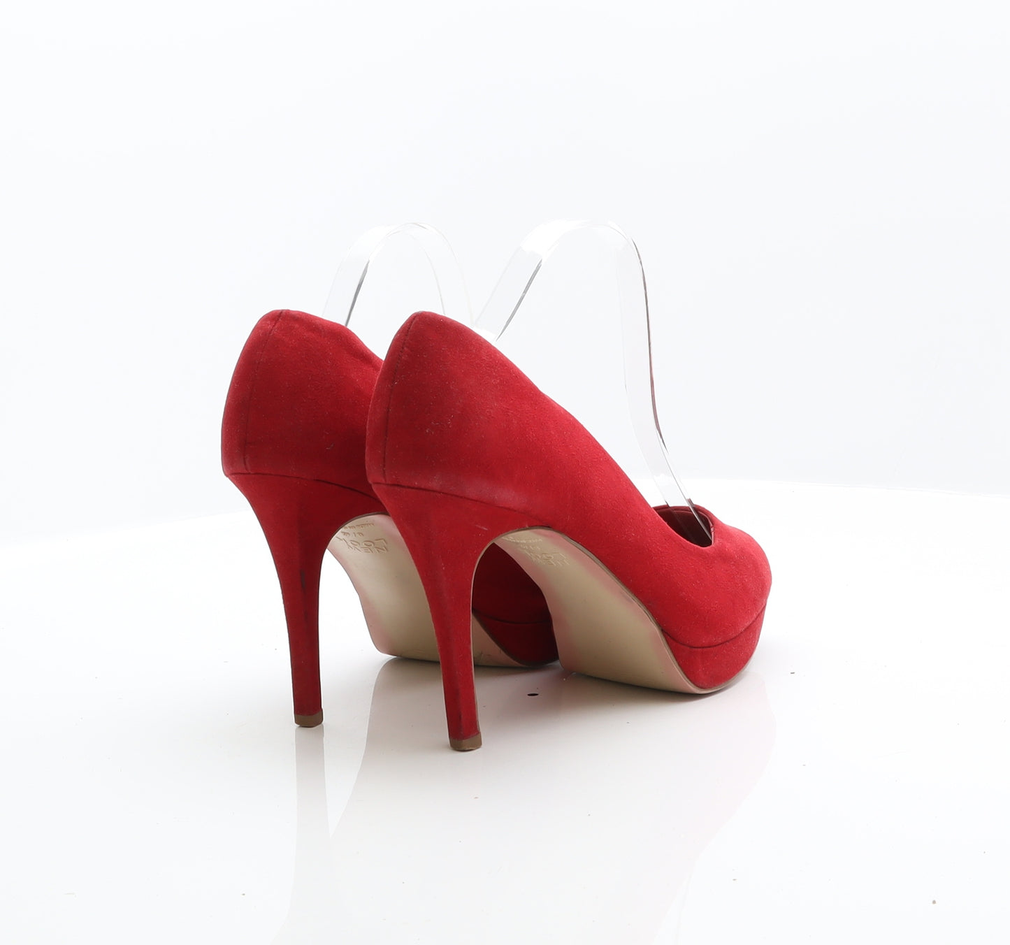 New Look Womens Red Suede Court Heel UK 8 42