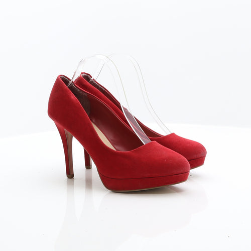 New Look Womens Red Suede Court Heel UK 8 42