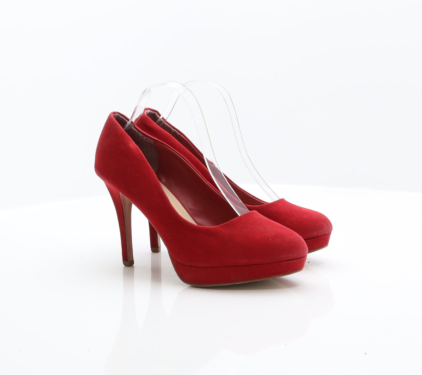 New Look Womens Red Suede Court Heel UK 8 42