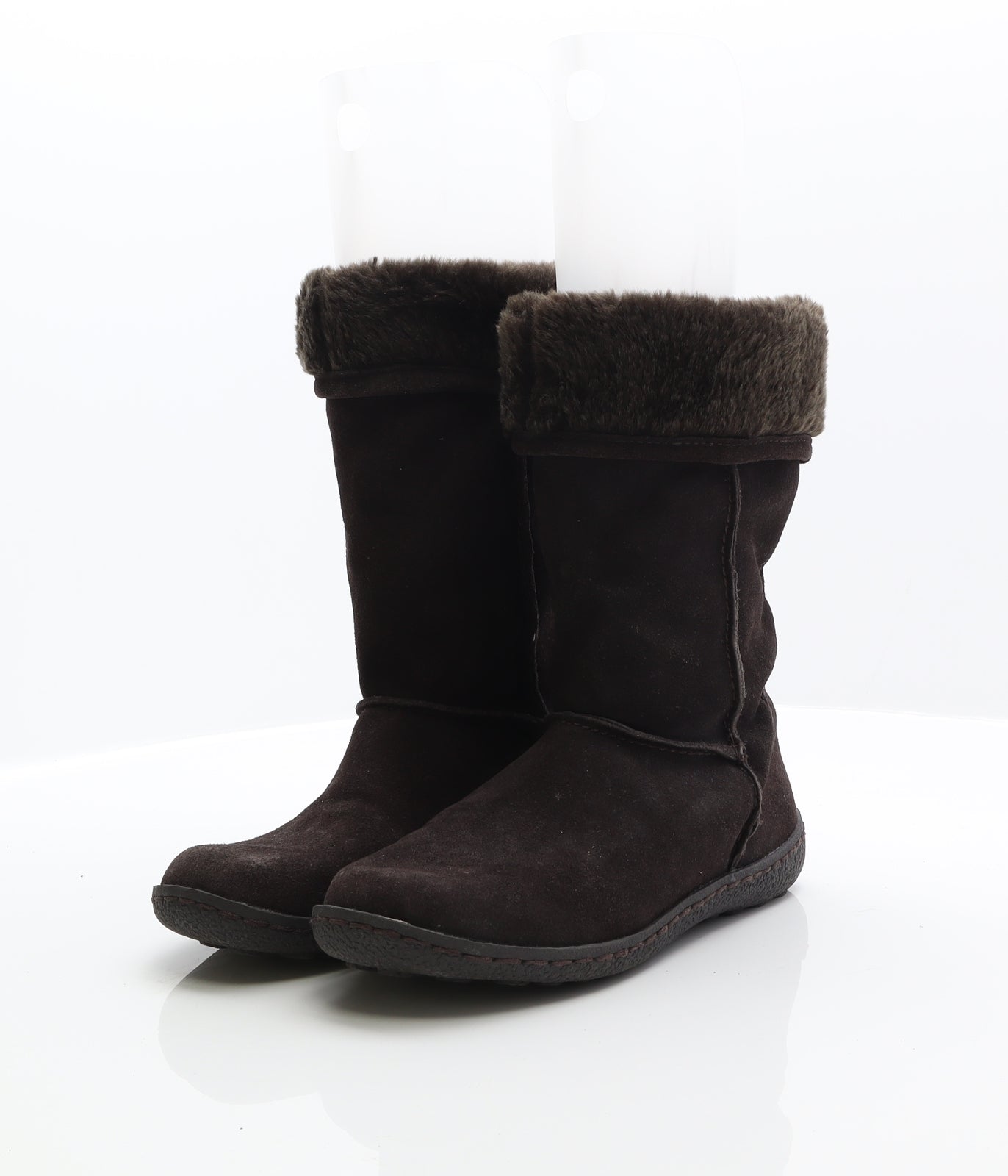 Dorothy Perkins Womens Brown Suede Shearling Style Boot UK 6