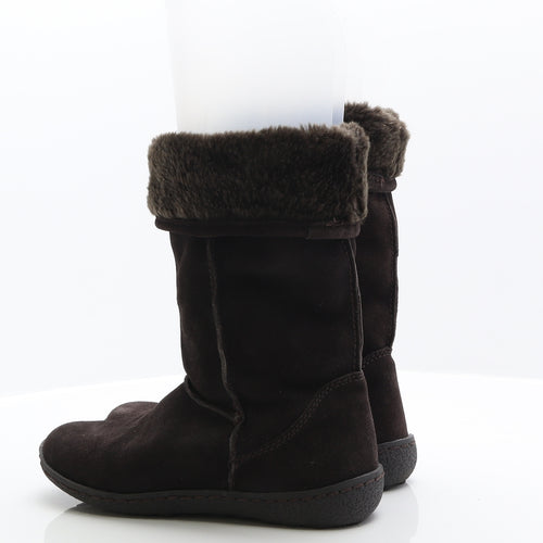 Dorothy Perkins Womens Brown Suede Shearling Style Boot UK 6