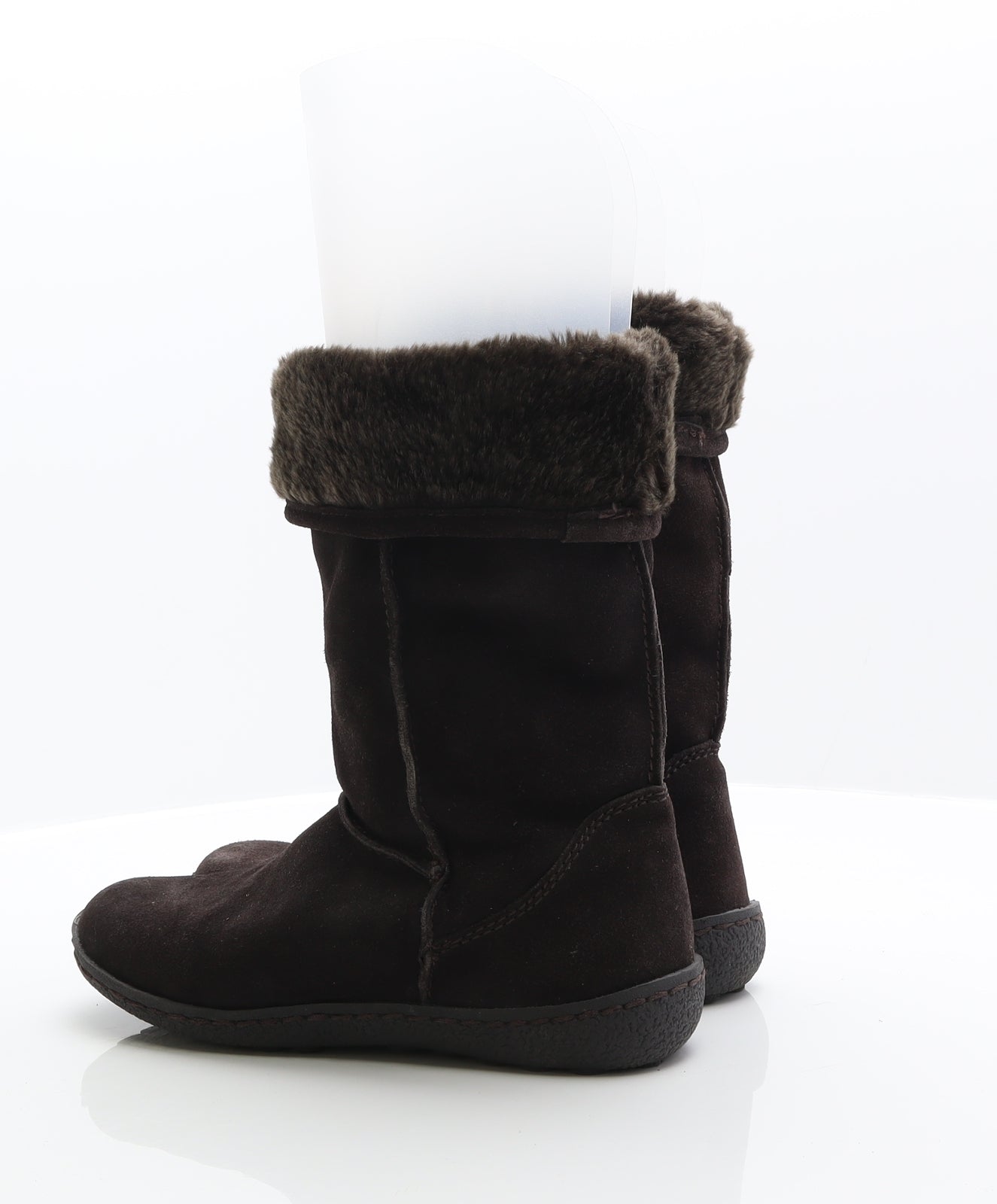 Dorothy Perkins Womens Brown Suede Shearling Style Boot UK 6