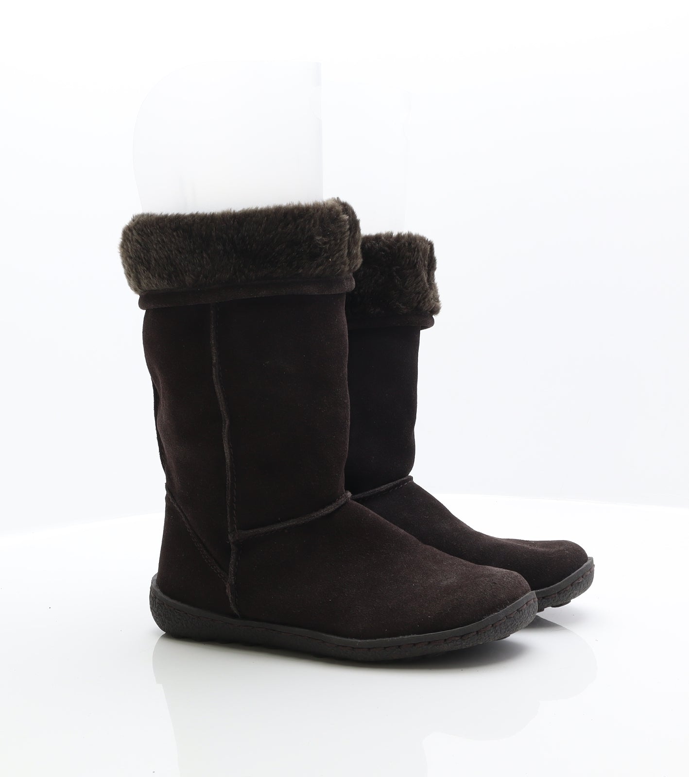 Dorothy Perkins Womens Brown Suede Shearling Style Boot UK 6
