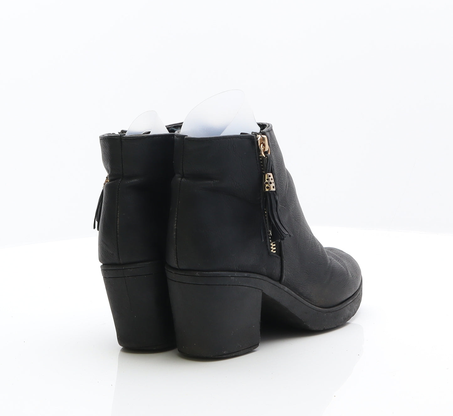 Preworn Womens Black Leather Chelsea Boot UK 4