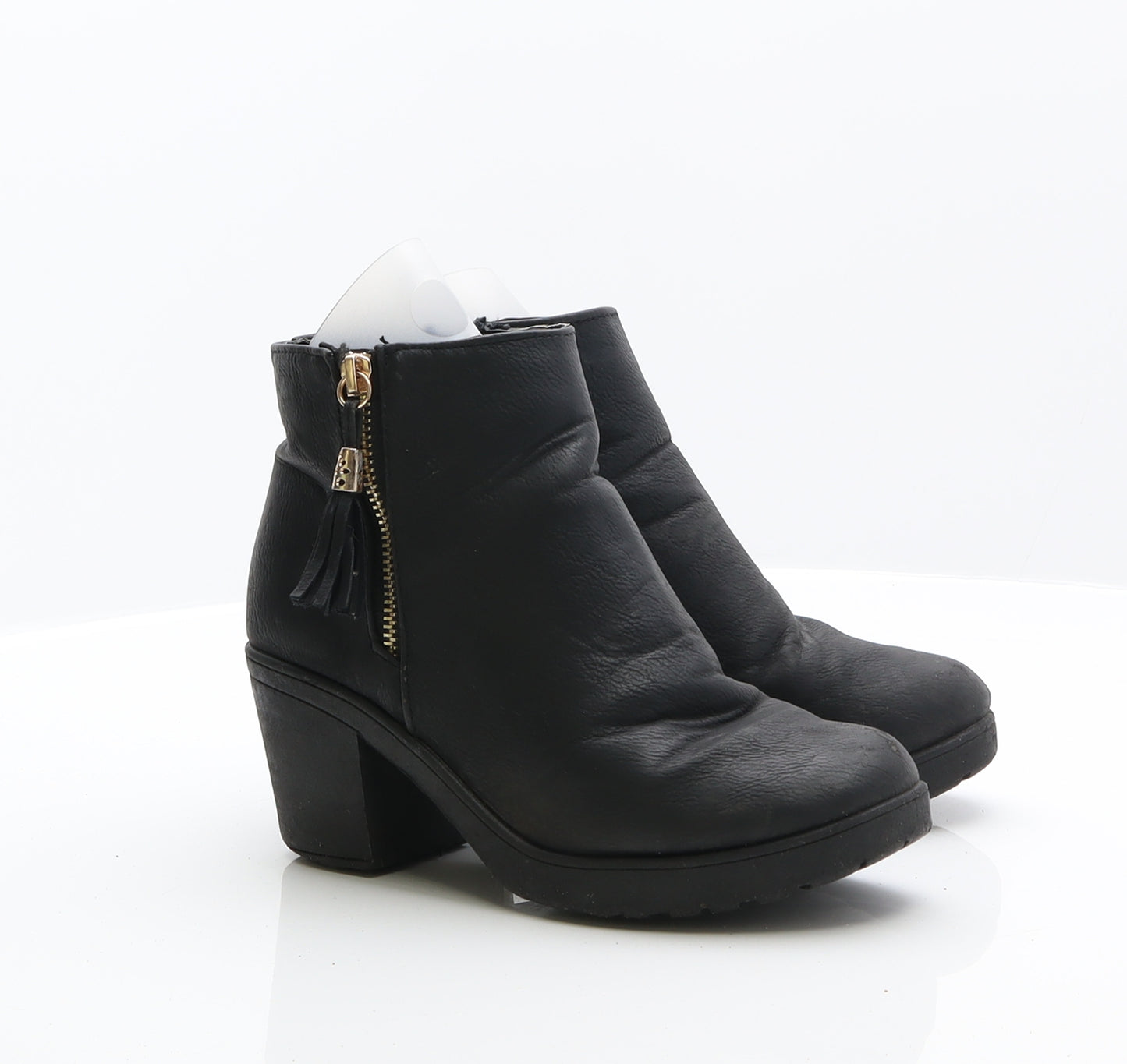 Preworn Womens Black Leather Chelsea Boot UK 4