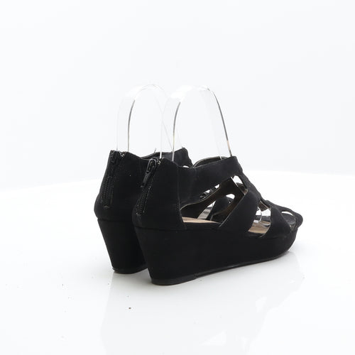 New Look Womens Black Suede Strappy Heel UK 3 36