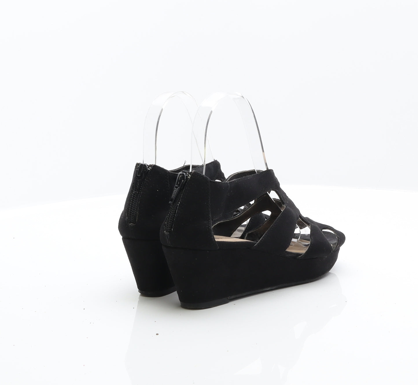 New Look Womens Black Suede Strappy Heel UK 3 36
