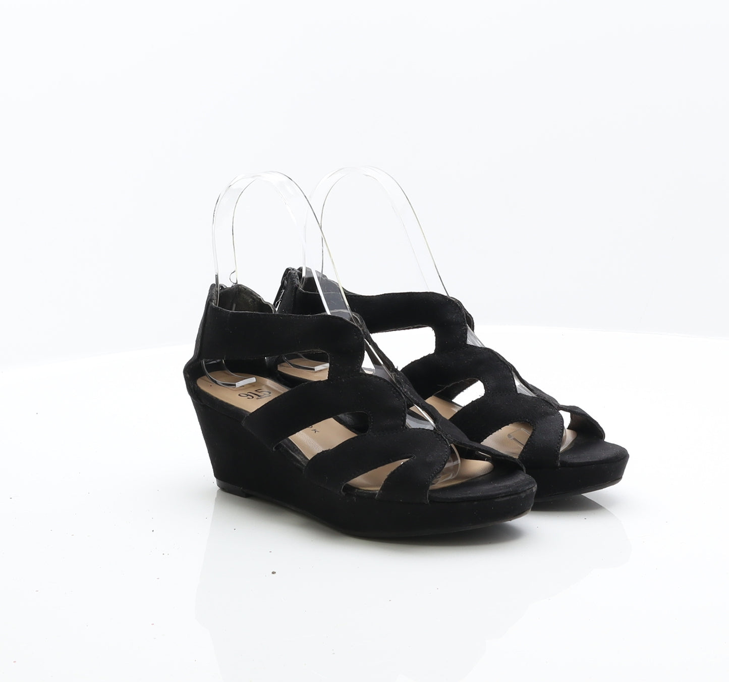 New Look Womens Black Suede Strappy Heel UK 3 36