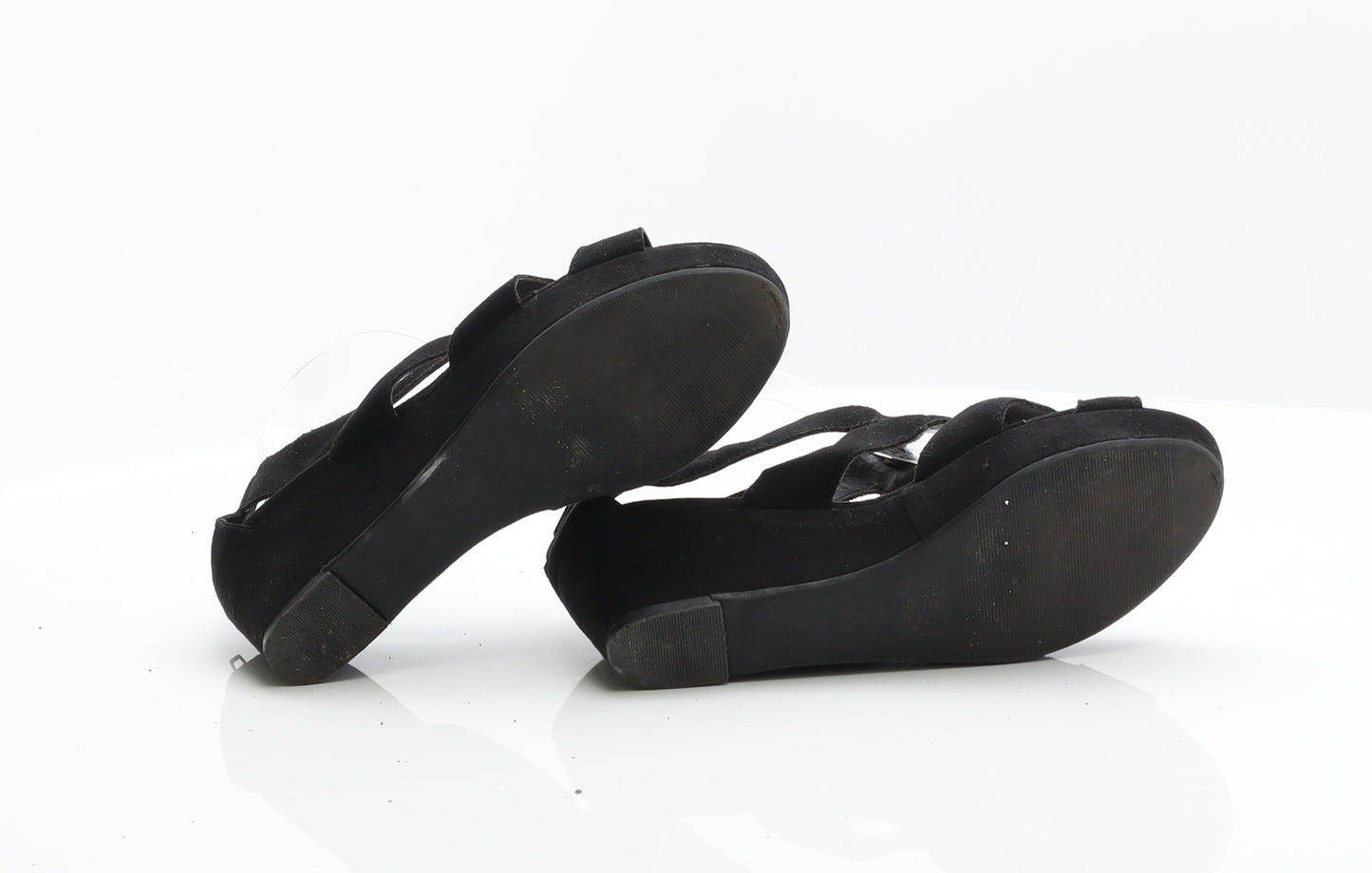 New Look Womens Black Suede Strappy Heel UK 3 36