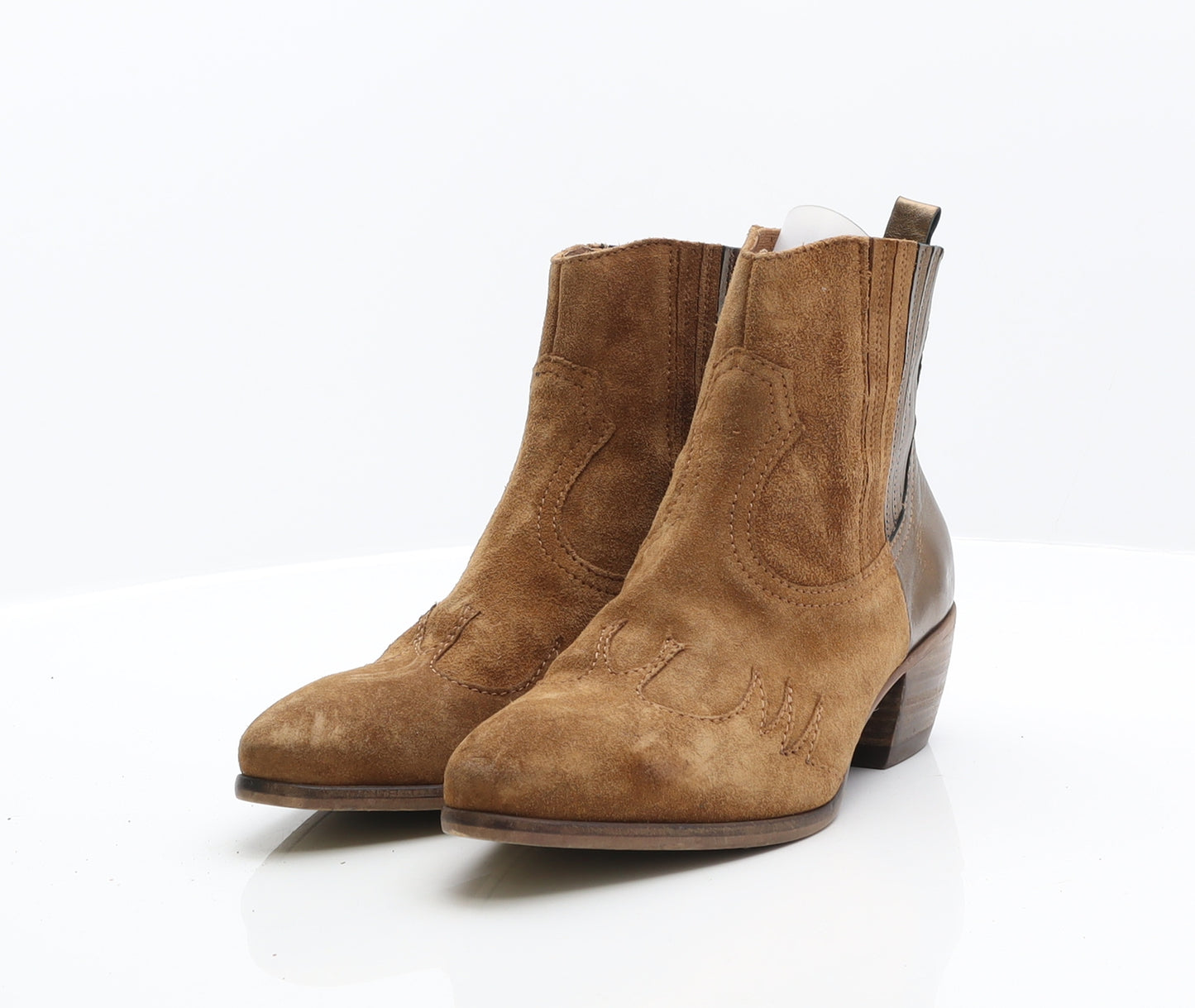 John Lewis Womens Brown Suede Cowboy Boot UK 7
