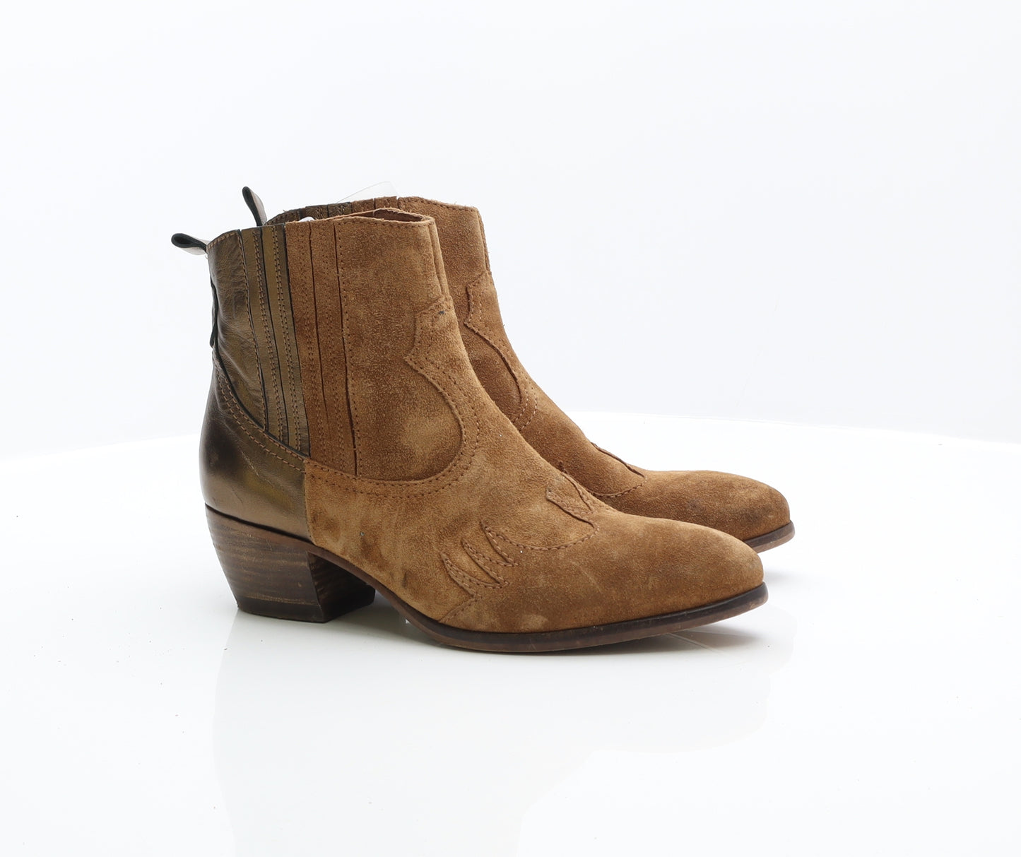 John Lewis Womens Brown Suede Cowboy Boot UK 7
