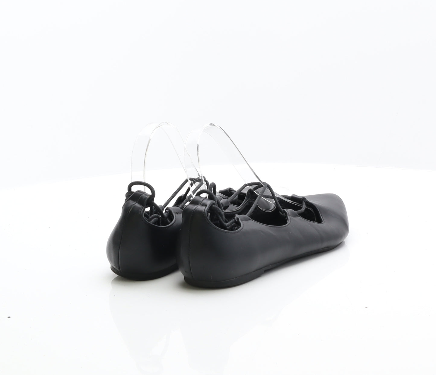 Graceland Womens Black Leather Ballet Flat UK 8