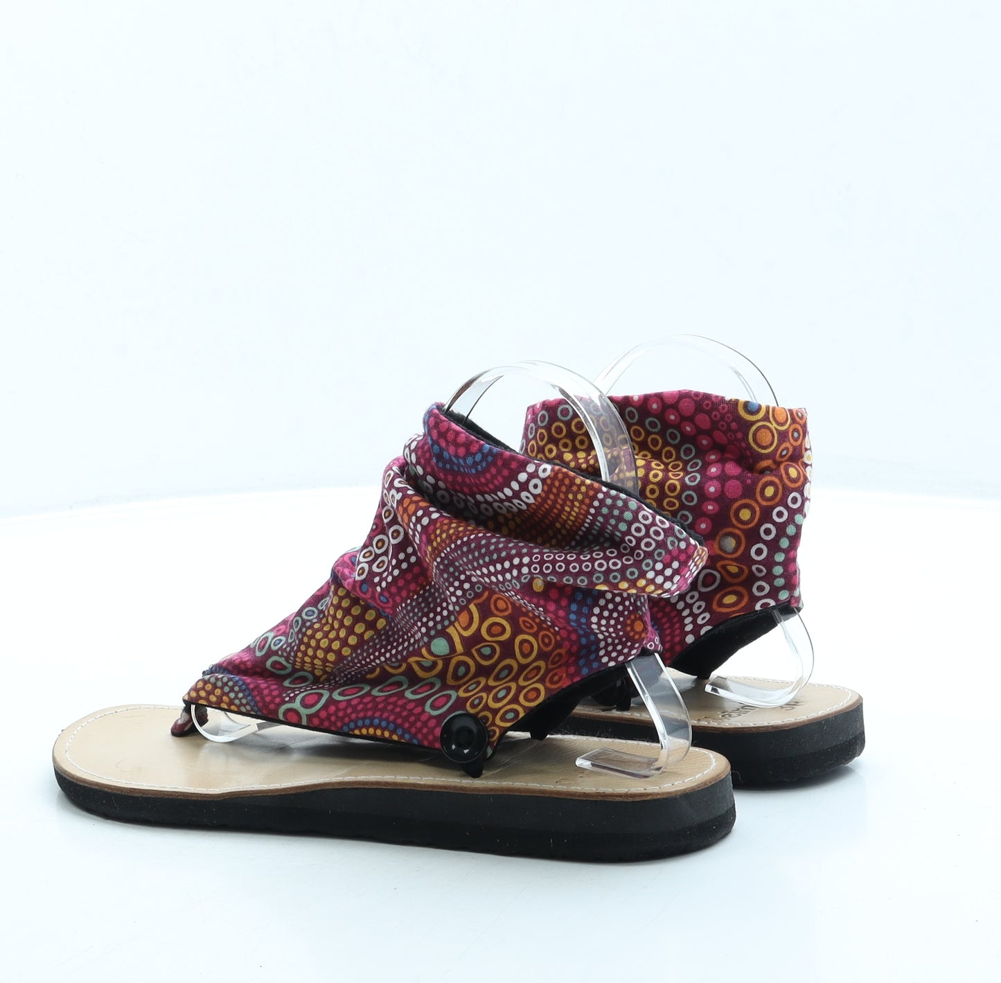 Seim Seim Womens Purple Geometric Polyester Thong Sandal UK 5 38
