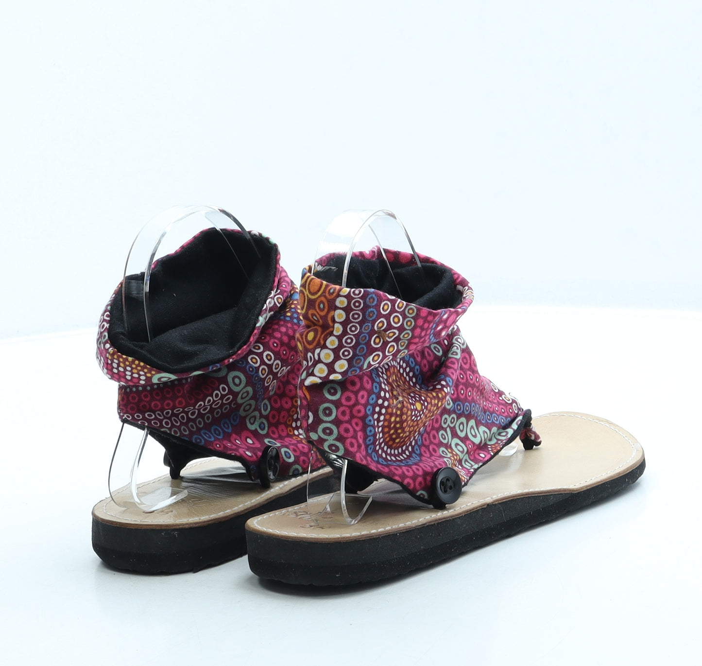 Seim Seim Womens Purple Geometric Polyester Thong Sandal UK 5 38