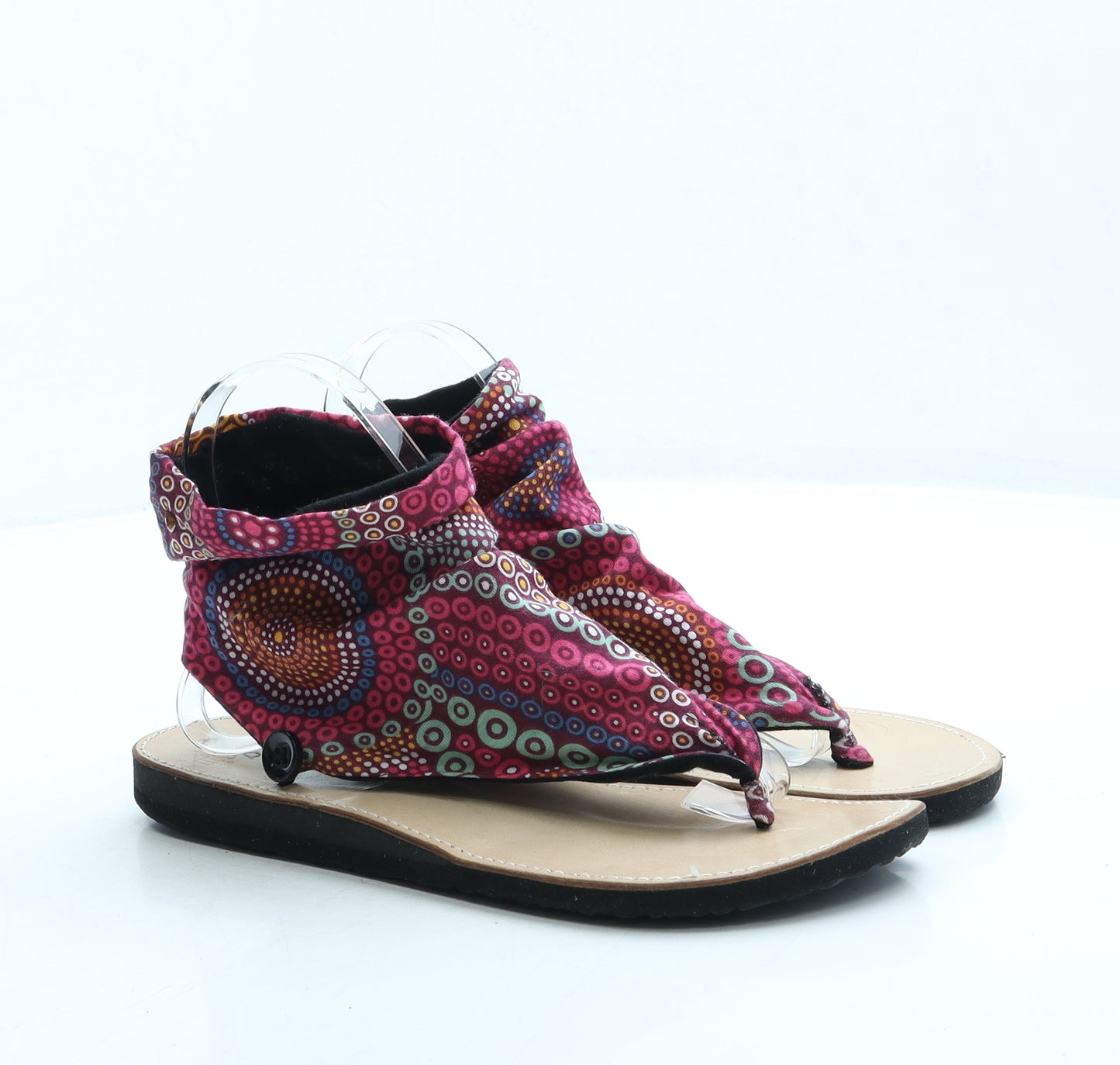Seim Seim Womens Purple Geometric Polyester Thong Sandal UK 5 38