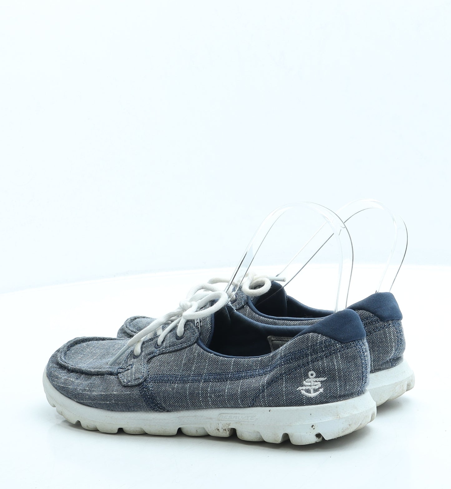 Skechers Womens Blue Polyester Boat Shoe Flat UK 5 38