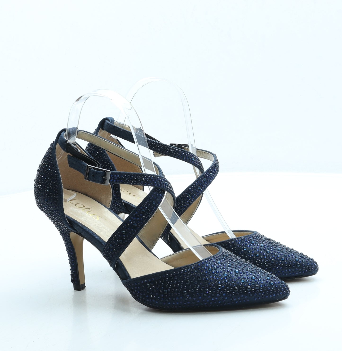 Lotus Womens Blue Polyester Court Heel UK 5
