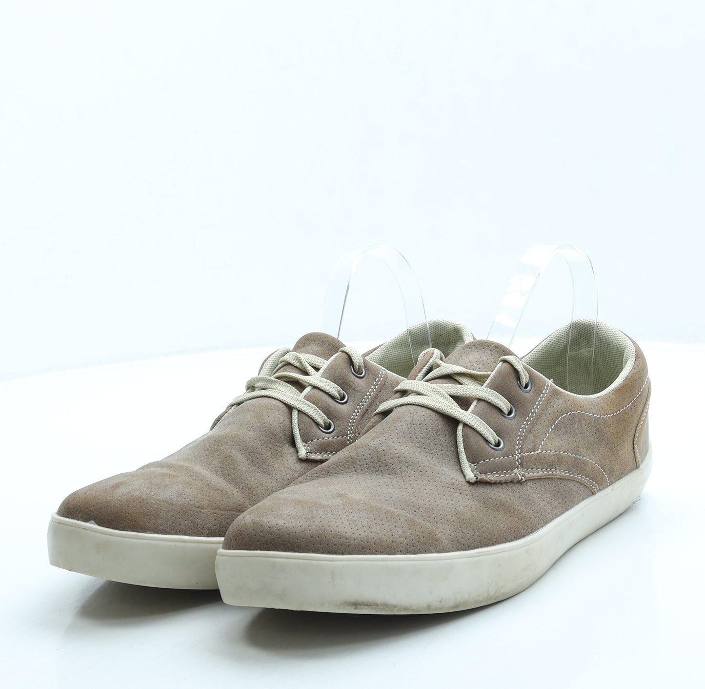 Dunnes Stores Mens Beige Leather Trainer UK 10 44