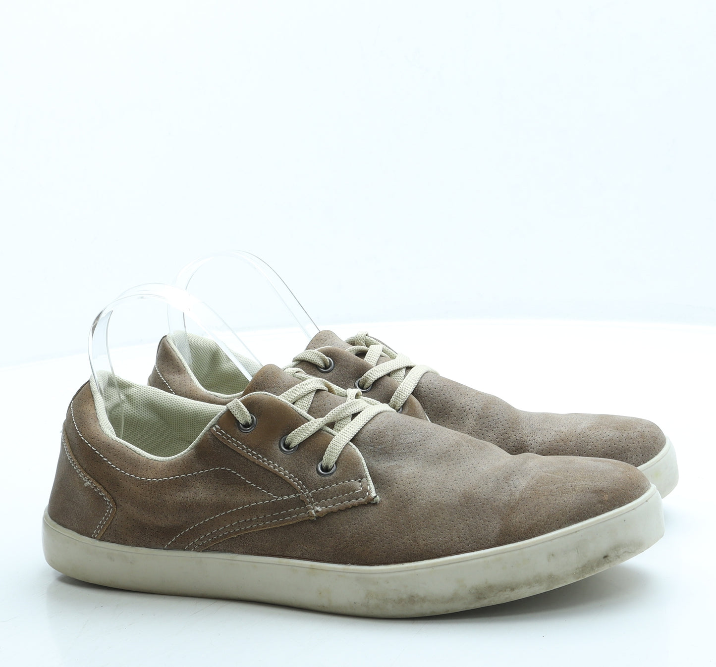 Dunnes Stores Mens Beige Leather Trainer UK 10 44