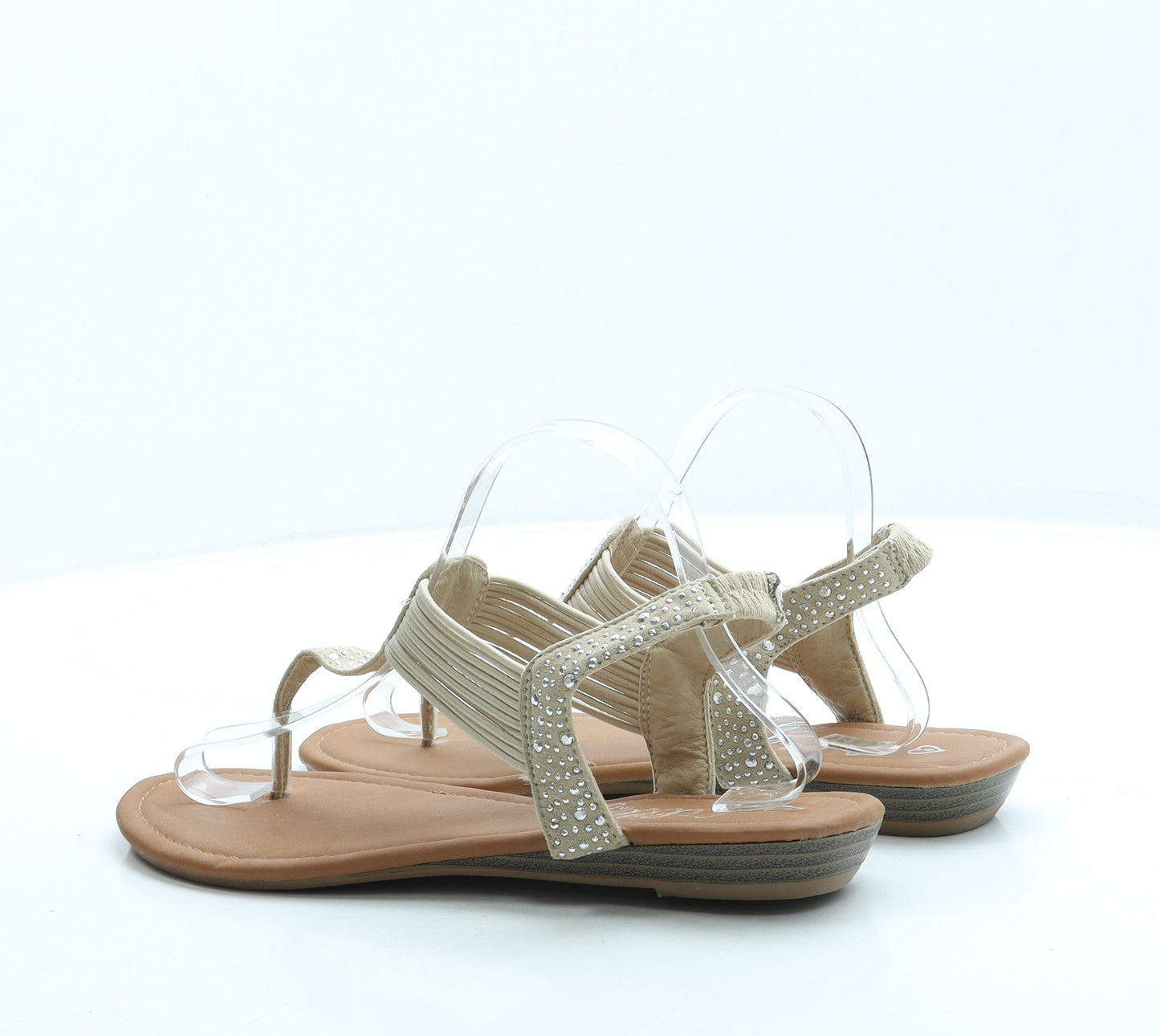 Lilley Womens Beige Suede Strappy Sandal UK 8