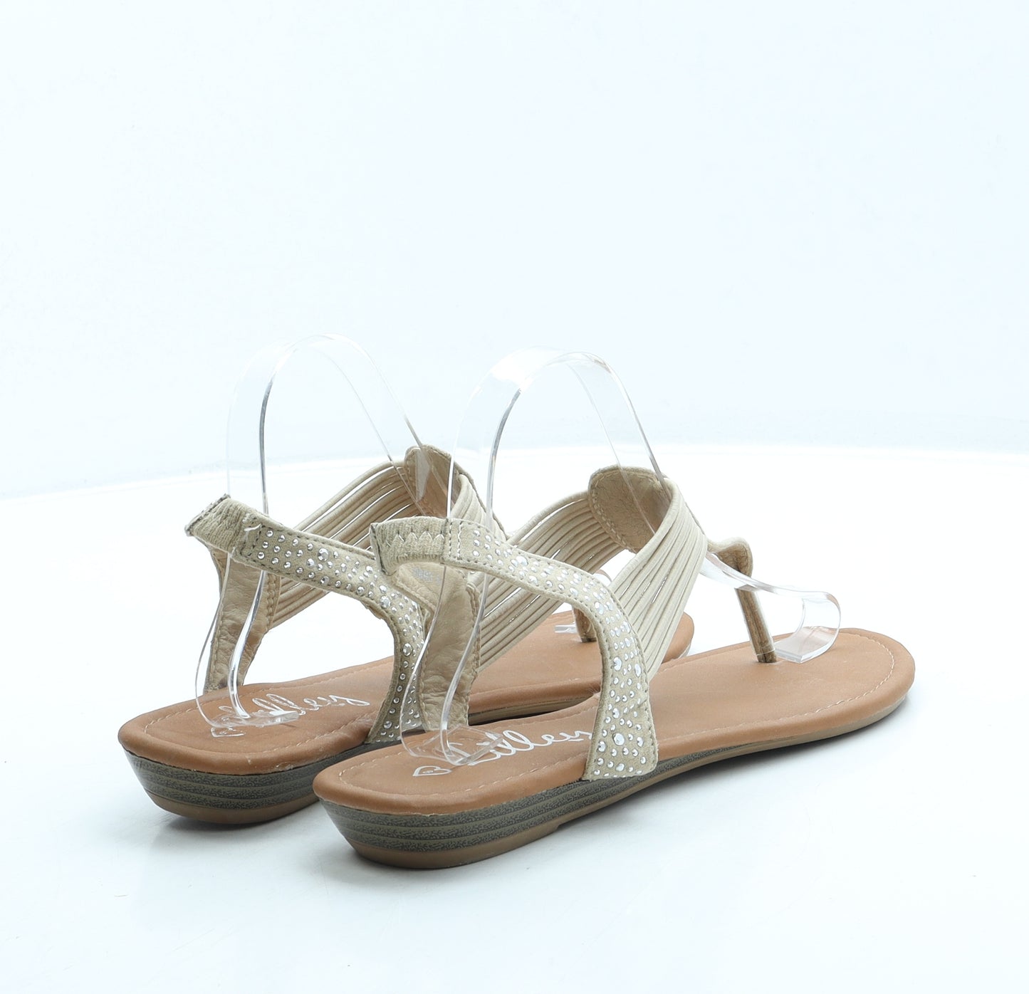 Lilley Womens Beige Suede Strappy Sandal UK 8