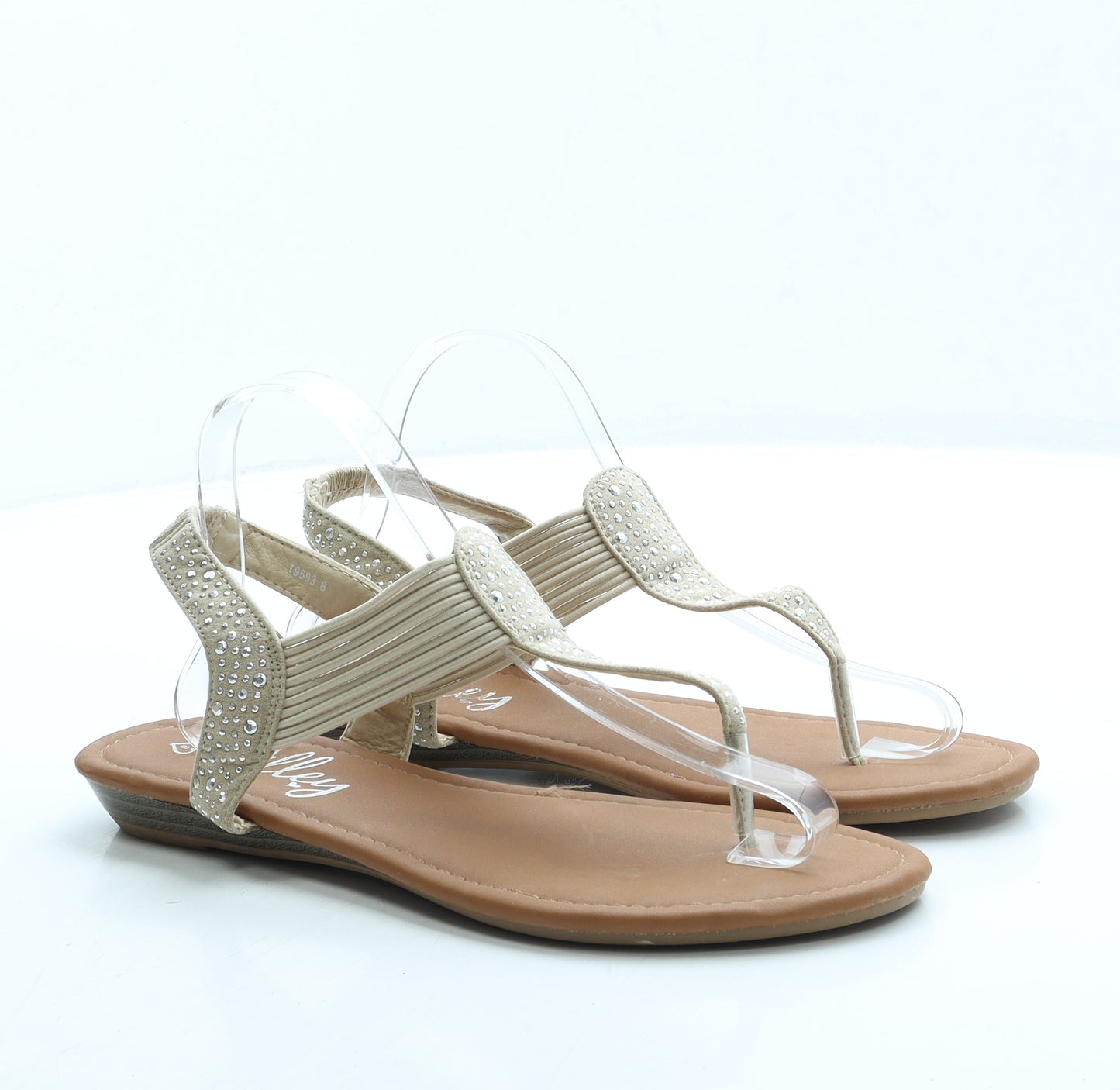 Lilley Womens Beige Suede Strappy Sandal UK 8
