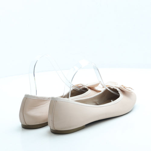 F&F Womens Pink Leather Ballet Flat UK 6 39