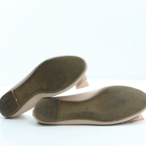 F&F Womens Pink Leather Ballet Flat UK 6 39