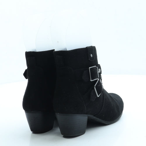 Lilley Girls Black Suede Bootie Boot UK 2