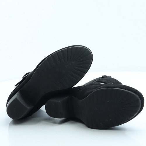Lilley Girls Black Suede Bootie Boot UK 2