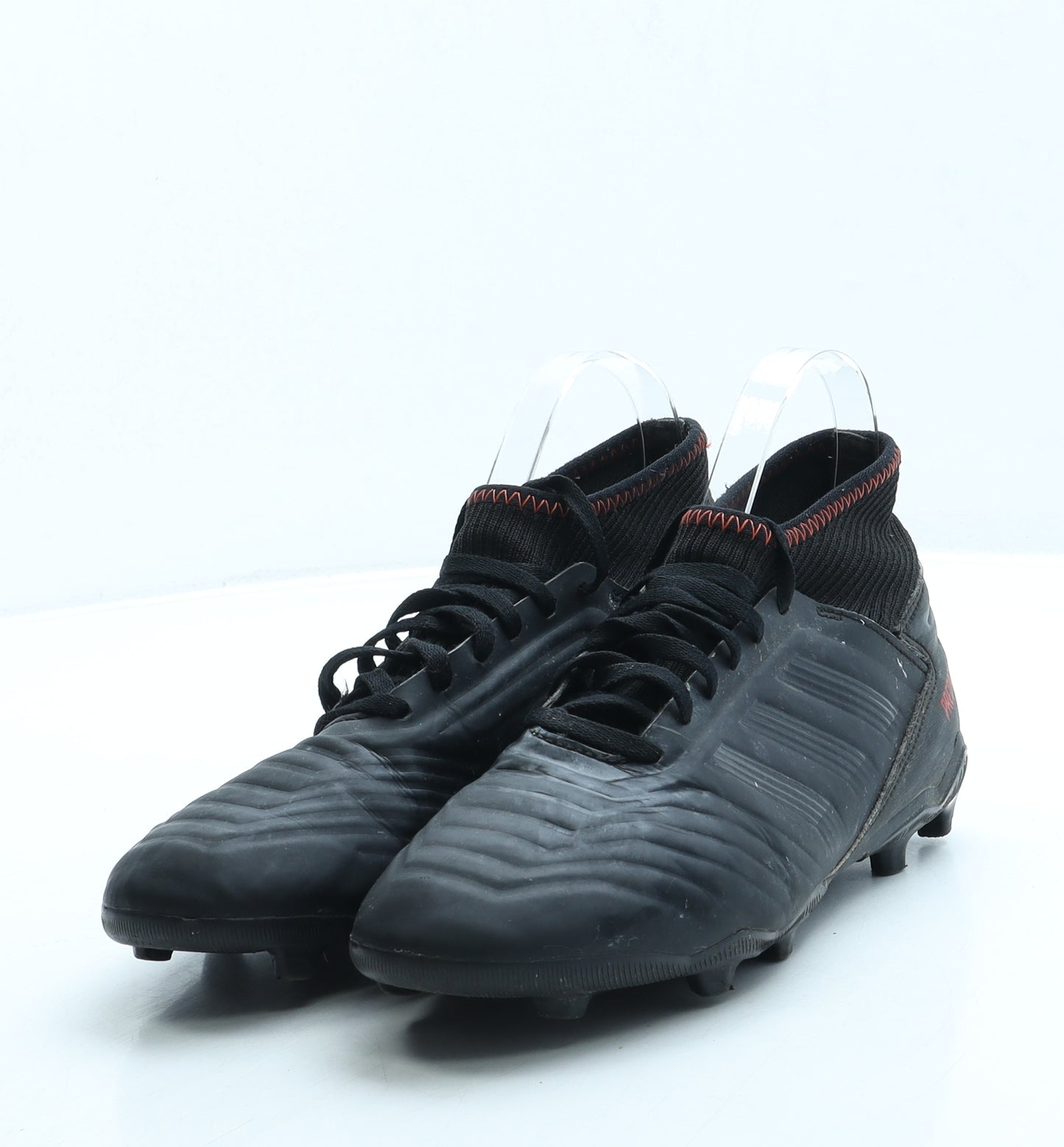 adidas Boys Black Leather Trainer UK 5.5