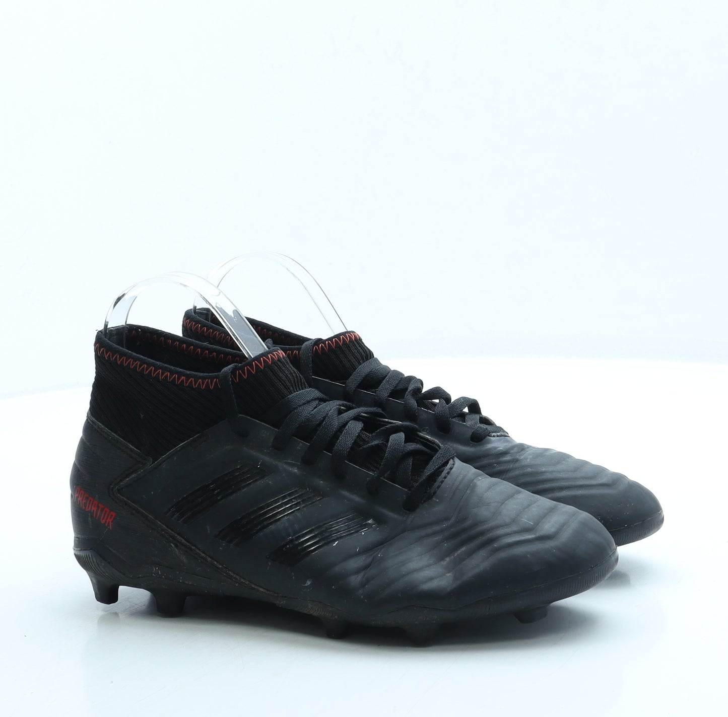 adidas Boys Black Leather Trainer UK 5.5