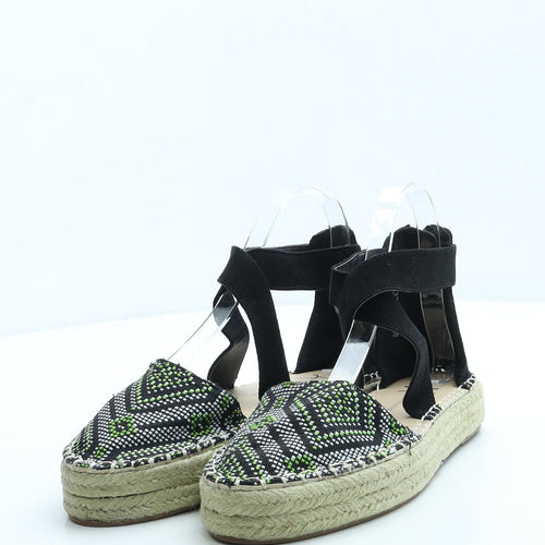 Atmosphere Womens Black Geometric Polyester Espadrille Sandal UK 5 38