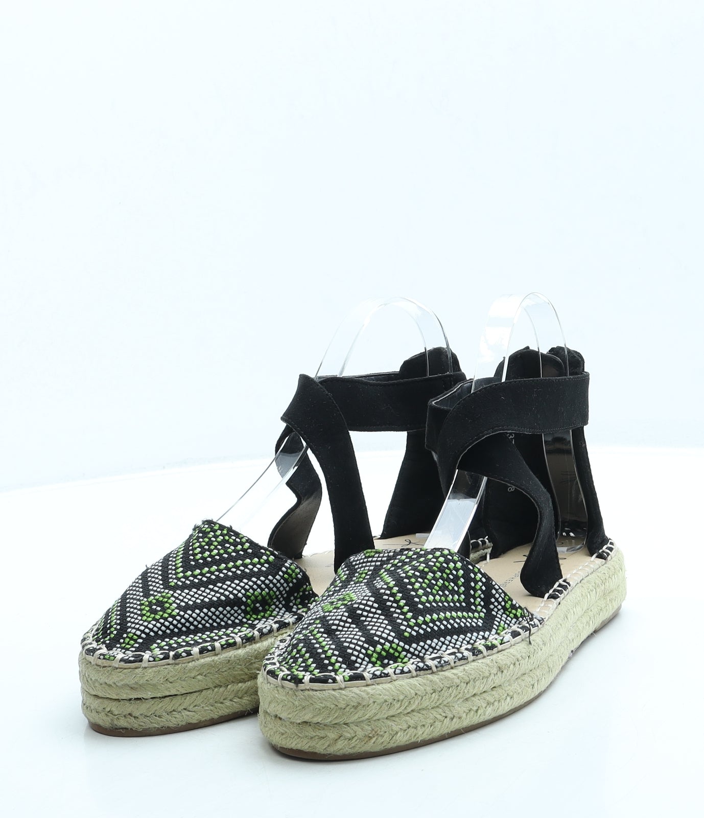 Atmosphere Womens Black Geometric Polyester Espadrille Sandal UK 5 38