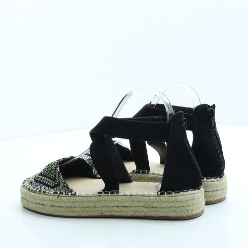Atmosphere Womens Black Geometric Polyester Espadrille Sandal UK 5 38