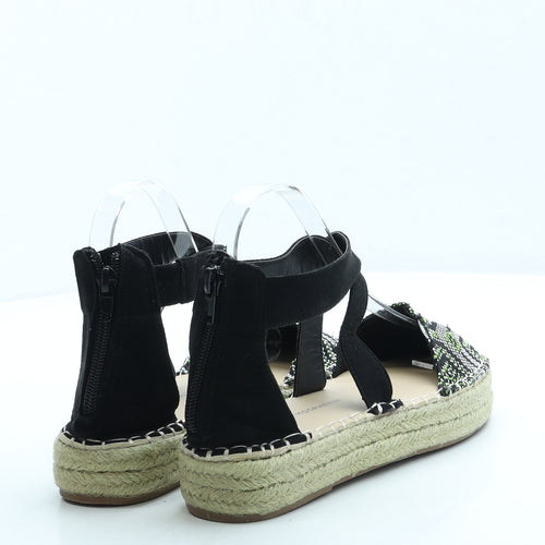Atmosphere Womens Black Geometric Polyester Espadrille Sandal UK 5 38