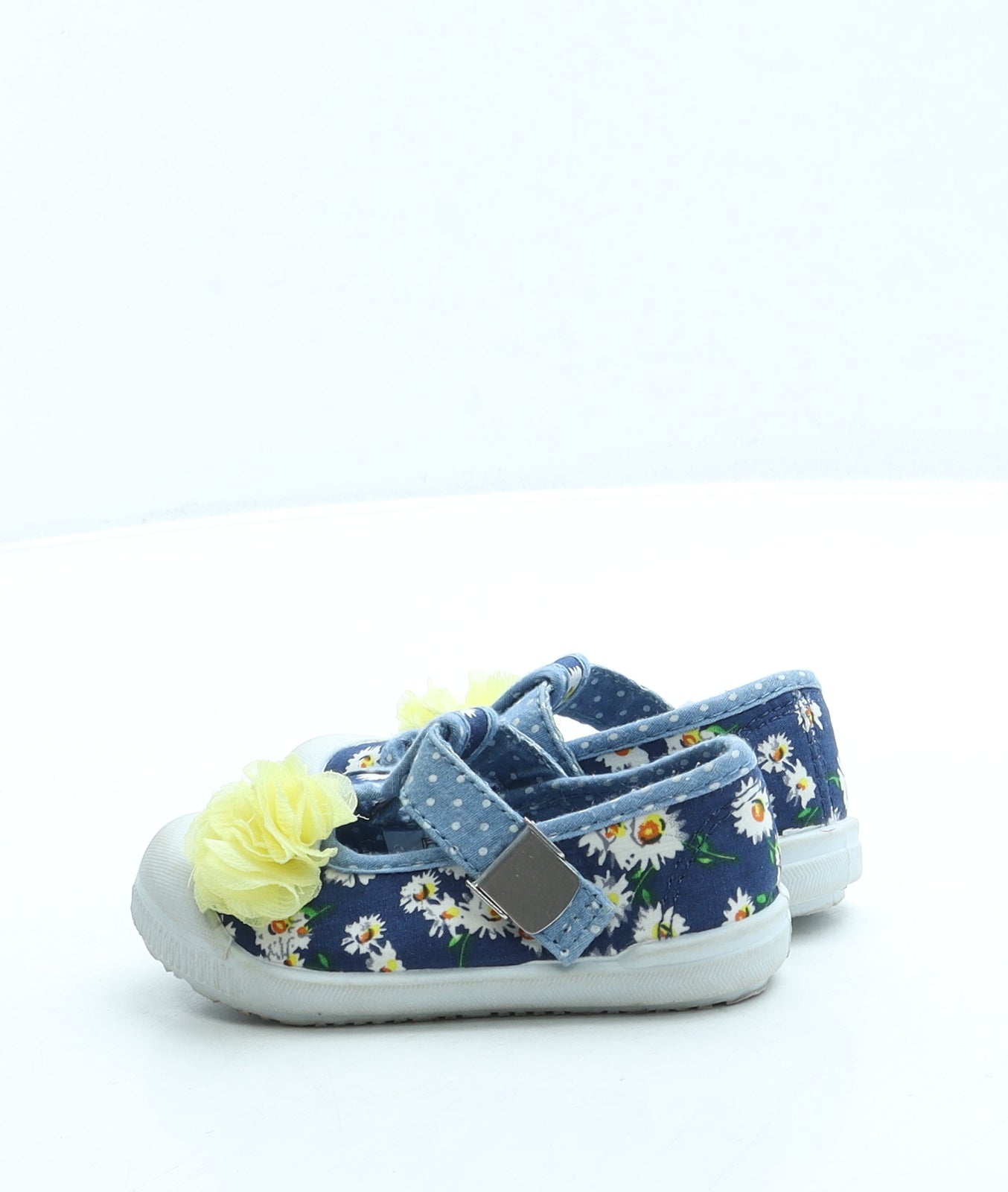 F&F Girls Blue Floral Polyester Flat UK 4 20