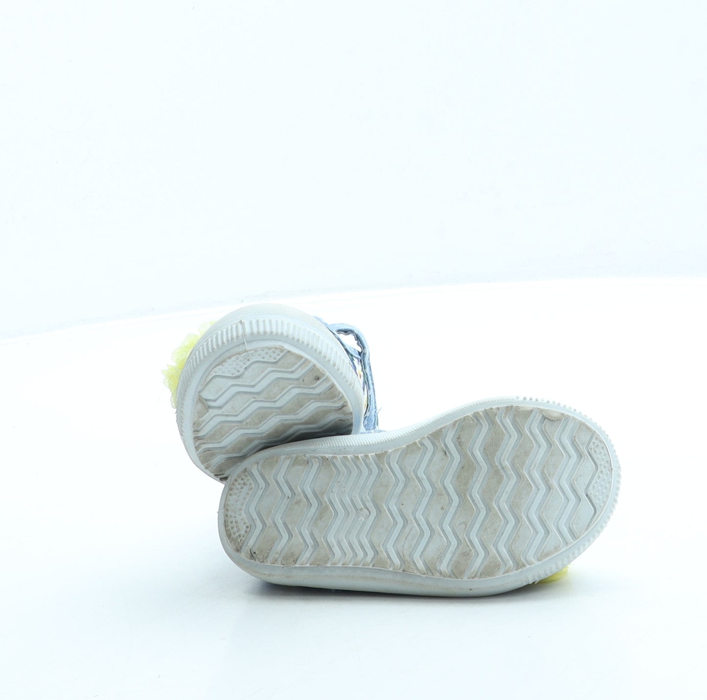 F&F Girls Blue Floral Polyester Flat UK 4 20