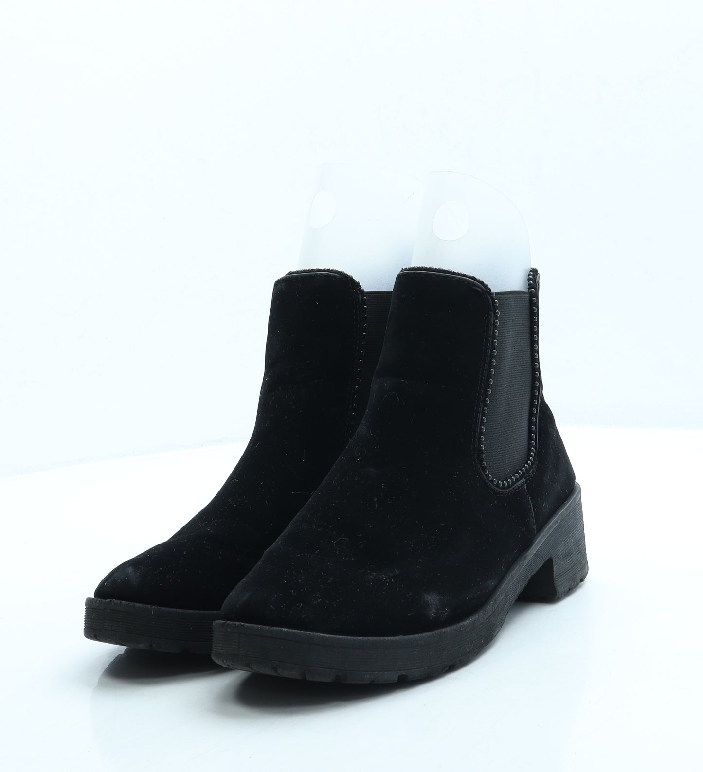 Preworn Womens Black Suede Chelsea Boot UK 6