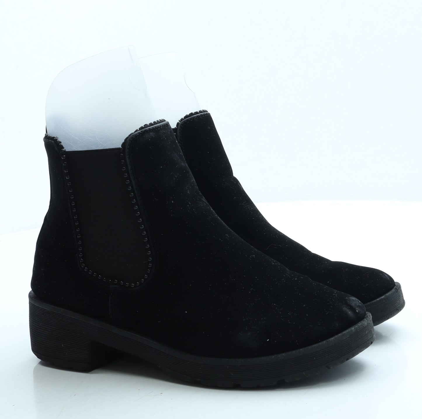 Preworn Womens Black Suede Chelsea Boot UK 6