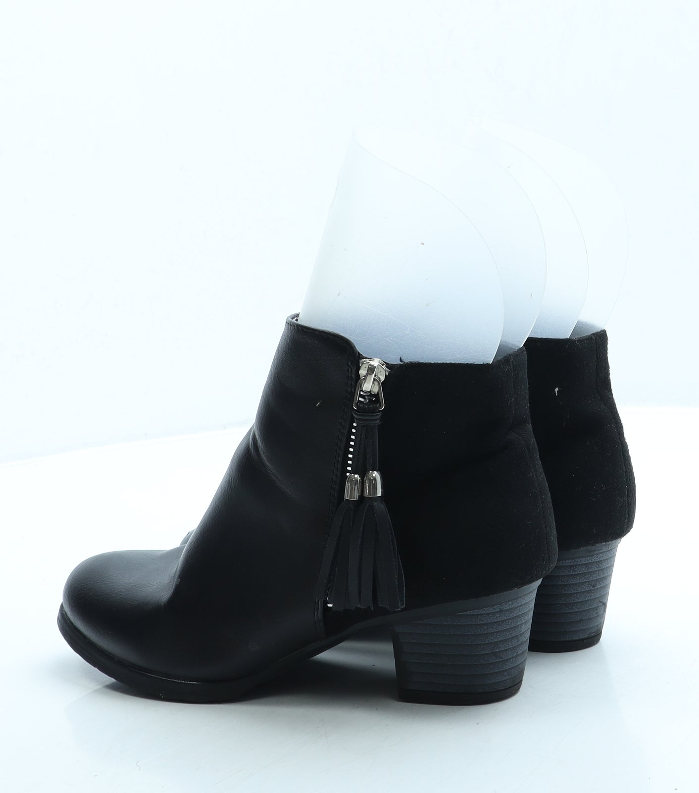 Lilley Girls Black Leather Bootie Boot UK 2