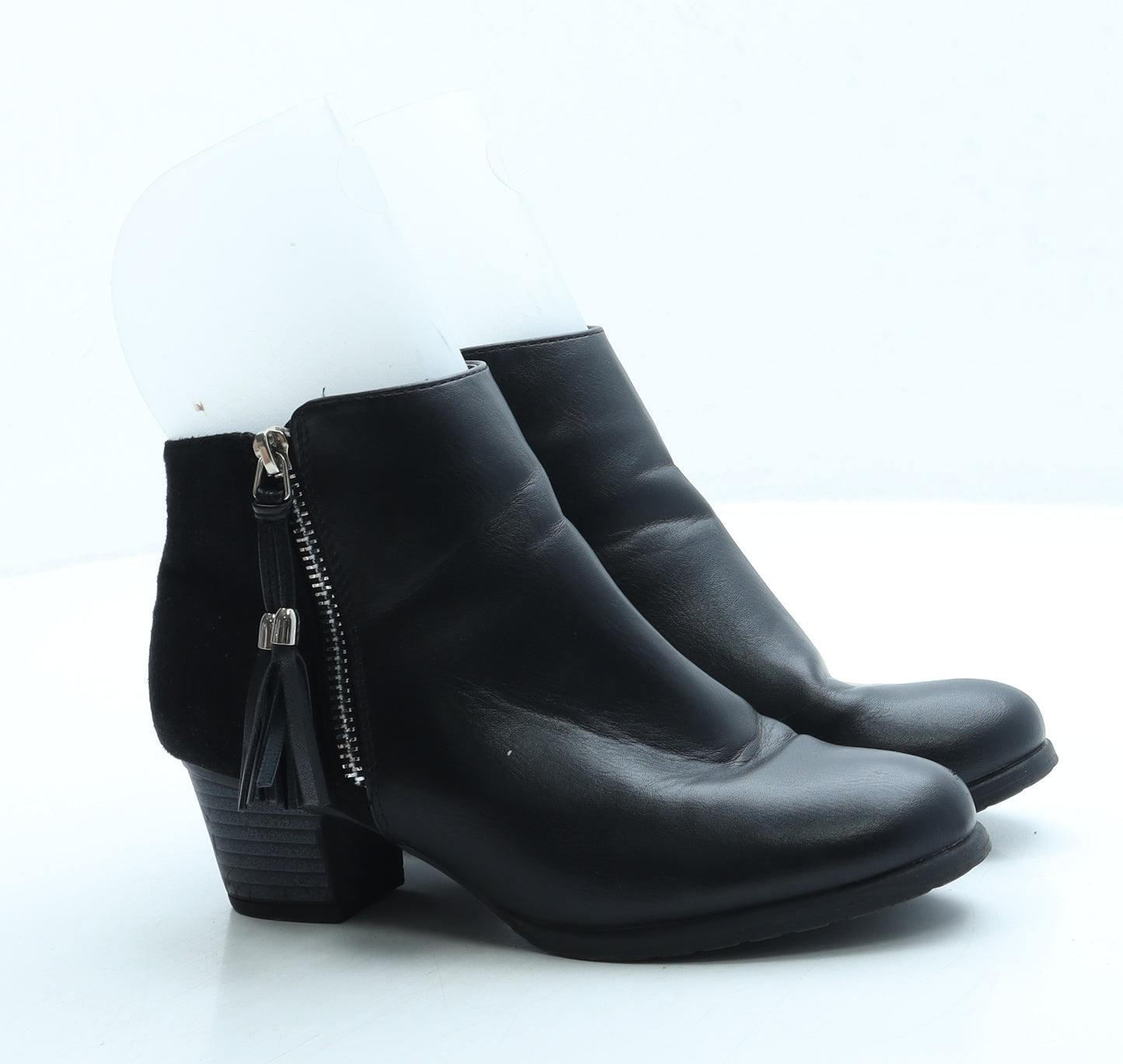 Lilley Girls Black Leather Bootie Boot UK 2