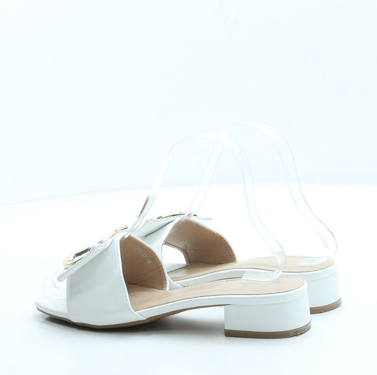 Preworn Womens White Leather Slip On Sandal UK 3 36