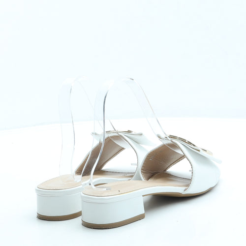 Preworn Womens White Leather Slip On Sandal UK 3 36