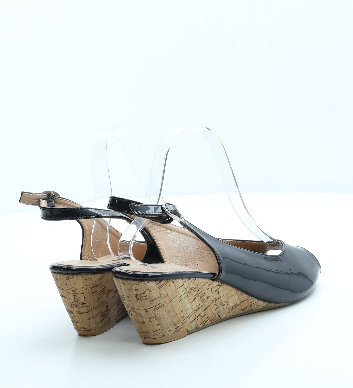 Lilley Womens Black Leather Slingback Heel UK 9 42