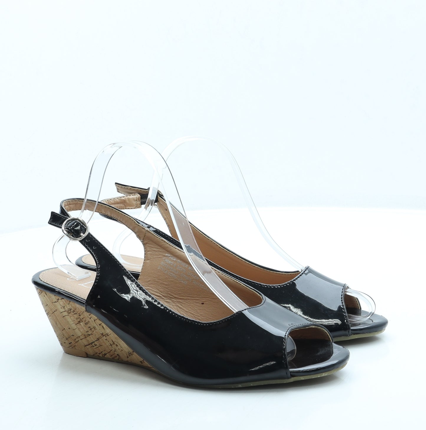 Lilley Womens Black Leather Slingback Heel UK 9 42