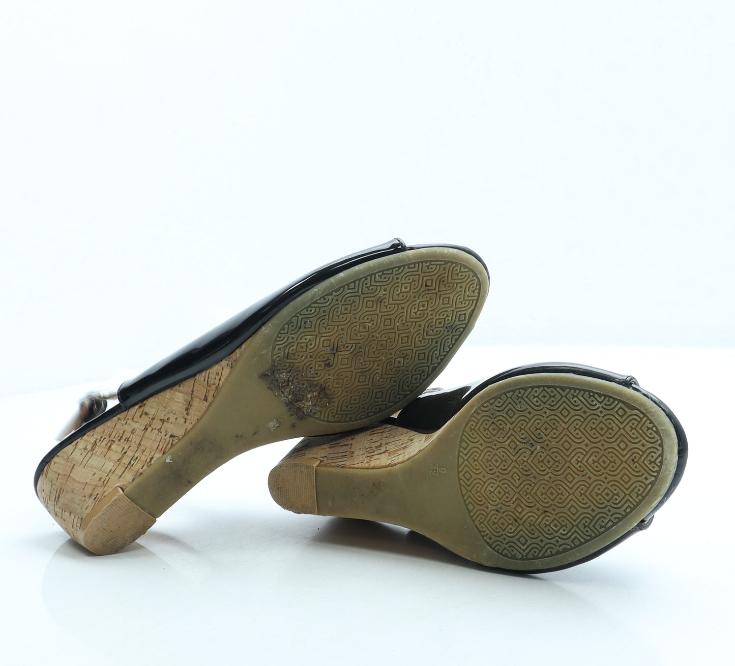 Lilley Womens Black Leather Slingback Heel UK 9 42