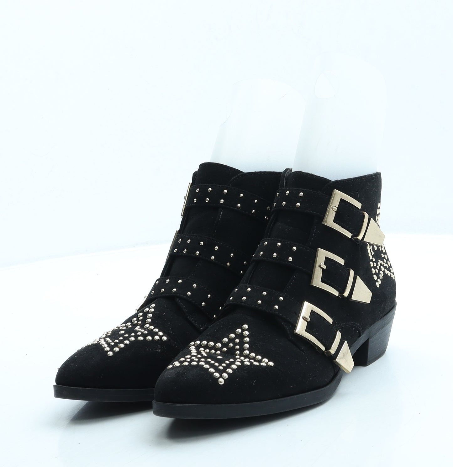 Primark Womens Black Suede Cowboy Boot UK 4 37 US 6