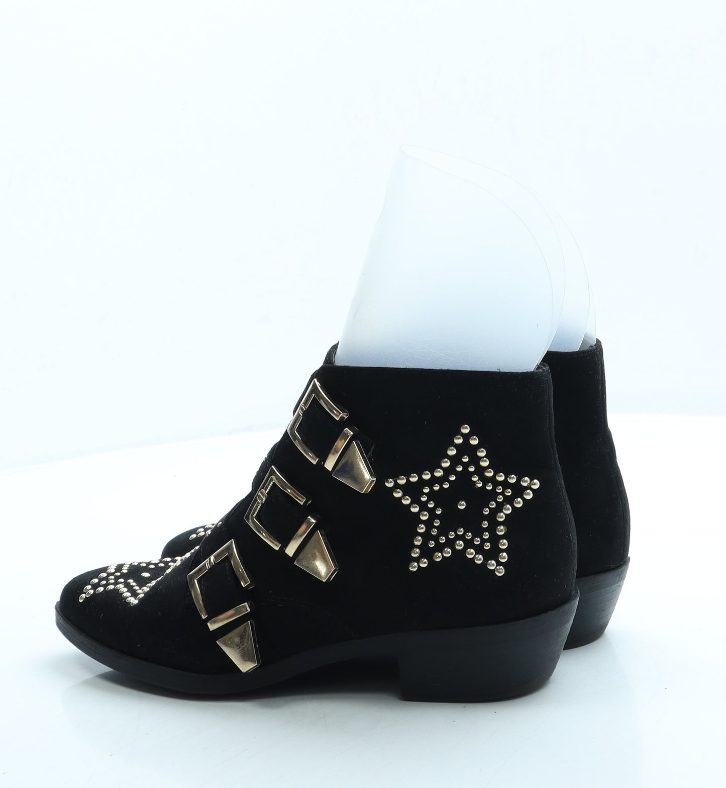 Primark Womens Black Suede Cowboy Boot UK 4 37 US 6